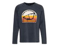 King Kerosin Herren Acidwash Print Longsleeve Regular Fit Rundhals Frame of Wilderness