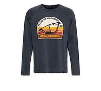 King Kerosin Herren Acidwash Print Longsleeve Regular Fit Rundhals Frame of Wilderness