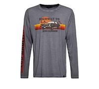 KING KEROSIN Longsleeve mit Print Highway To La, grau, M stahlgrau