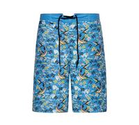 King Kerosin Herren Badeshorts Badehosen Schwimmhosen Swim Trunks Allover Retro Print Surfer 50s Schnelltrocknend Viele Taschen Knielang Swordfish