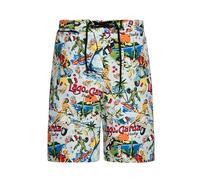 King Kerosin Herren Badeshorts Swimming Trunks Schwimmshorts Gardasee Italien 50S Vintage Retro Monster Lago Di Garda