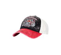 King Kerosin Herren Baseball Cap • Basecap • Vintage • Snapback • Kappe Für Herren • Baseballkappe • Acid-wash • Retro • Aus Baumwolle • Schwarz Rot • Schirmmütze • Bobber
