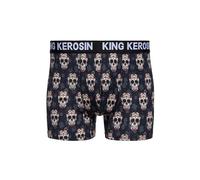 King Kerosin Herren Boxershorts · Unterhose · Trunks · Elastisch · Kurz · Slip · Logoschriftzug · Bequem · Weich · Allover Print · Design Artwork · Totenkopf · Vintage · Retro · Sugar Skull
