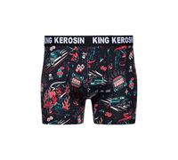 King Kerosin Herren Boxershorts · Unterwäsche · Retroshorts · Unterhosen Männer Mit Stretch · Elastisch · Baumwolle · Vintage · Retro · 50S · Alloverprint · Rockabilly Devil