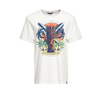 King Kerosin Herren Classic T-Shirt Kurzarm Shirt Basic Shirt Regular Fit Front-Print Retro Vintage Rockabilly Reine Baumwolle Hawaii Tikki Surf Tiki Surf Shop