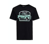 King Kerosin Herren Classic T-Shirt Kurzarm Shirt Basic Shirt Regular Fit Front-Print Retro Vintage Rockabilly Reine Baumwolle Muscle Car Pick Up Pick Up