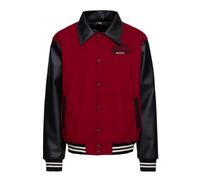 King Kerosin Herren Collegejacke · Varsity Jacket · Winter · Gefüttert · Warm · Kragen · Lederimitat · 50s · Rockabilly · Greaser · Vintage · Retro · Jacke · Winterjacke