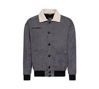 King Kerosin Herren Cordjacke Langarm Fliegerjacke Cord Feincord Sherpa Teddy Kragen Übergangsjacke 50s Rockabilly Retro Vintage