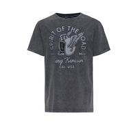 King Kerosin Herren Enzym Wash T-Shirt Mit Acid Waschung Spirit of The Road