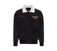 King Kerosin Herren Fliegerjacke Cord Speed Kings Los Angeles Übergangsjacke Rockabilly 50s Vintage Retro Teddykragen Sherpa Speed Kings