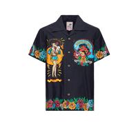 King Kerosin Acapulco Gold Kurzarmhemd, schwarz-mehrfarbig, Größe XL für Männer