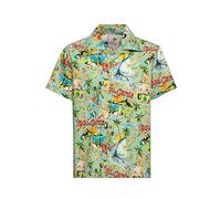 King Kerosin Herren Hawaii Hemd Hawaiian Shirt Aloha Shirt Lago Di Garda Gardasee Benaco Lake Garda Vintage Retro 50S Rockabilly Italien Lago Di Garda