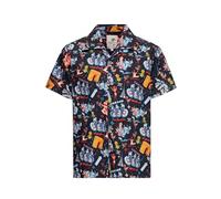 King Kerosin Herren Hawaii Hemd Hawaiian Shirt Aloha Shirt Paris Frankreich Vintage Hemd Retro Comic Art Rockabilly 50s Paris