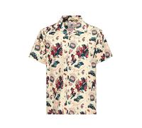 King Kerosin Herren Hawaii Hemd · Hawaiian Shirt · Rockabilly · 50s · Pinup · Vegas · Casino · Hotrod · Devil · Vintage · Retro · Kurzarm · Reverskragen · Biker · Trucker · Rockabilly Devil