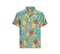 King Kerosin Herren Hawaii Hemd · Hawaiian · Shirt · Tiki · Hula · Tropical · Hibiskus ·floral · Retro · Vintage · Rockabilly · 50s · Kurzarm · Reverskragen · Hula Girl