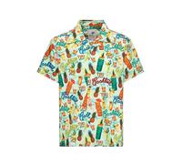 King Kerosin Herren Hawaiihemd · Hawaiian · Shirt · Kurzarm · Reverskragen · Print · Vintage · Retro · Tiki · Aloha · Rockabilly · 50s · Bio-Baumwolle · Tiki Cocktails