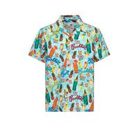 King Kerosin Herren Hawaiihemd · Hawaiian · Shirt · Kurzarm · Reverskragen · Print · Vintage · Retro · Tiki · Aloha · Rockabilly · 50s · Bio-Baumwolle · Tiki Cocktails