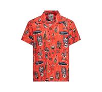 King Kerosin Herren Hawaiihemd Mit 50s Style Allover-Print Rock 'n' Roll