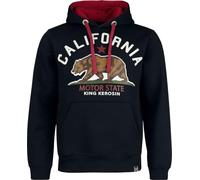 King Kerosin California Motor State Hoodie Kapuzenpullover schwarz in XXL