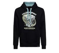 King Kerosin Herren Hoodie Kapuzensweater Kapuzenpullover Langarm Kängurutasche Biker Motorrad Vintage Retro Unleash Spirit
