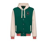 King Kerosin Herren Kapuzensweatjacke · Collegejacke · Hooded · Varsity Jacket · Sweatjacke · Retro · Vintage · Statement · Chenille-patch · Kordelzug · Dallas