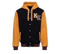 King Kerosin Herren Kapuzensweatjacke · Collegejacke · Varsity Jacket · Hooded · Sweatjacke · Retro · Vintage · Print · Statement · Chenille-Patch · Kordelzug · Sex, Drugs & Rock 'n' Roll