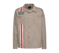 King Kerosin Herren Langarmhemd · Dragstrip Hemd · Stickpatch · Stickerei · Kustom Kulture · Detroit · Dragster · V8 · Racing · Brusttaschen · 50s · Retro · Vintage · Kustom Kulture V8