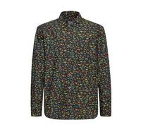 King Kerosin Herren Langarmhemd Freizeithemd Muscle Cars V8 Allover Print Bio-Baumwolle Organic Cotton Freizeit 1950s Rockabilly Vintage Retro V8 Muscle Cars