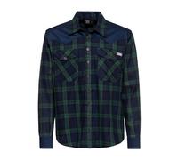 King Kerosin Herren Langarmhemd · Western · Flanellhemd · Karohemd · Kariert · Brusttaschen · Passe · Retro · Vintage · Cowboy · 50s · Langarm ·