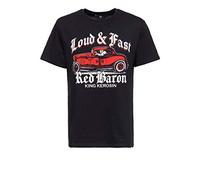 King Kerosin Herren Original Print T-Shirt | Regular Fit | Biker Style | Rundhals | Kurzarm | Baumwolle | Short-Sleeve Red Baron