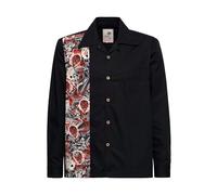 King Kerosin Tropical Hawaiian Style Shirt Rockers Männer Langarmhemd schwarz L