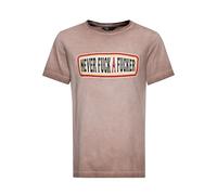 King Kerosin Herren Print T-Shirt Mit Statement-Print Never Fuck A Fucker