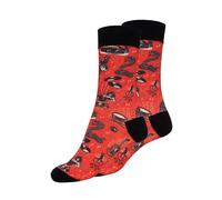 King Kerosin Herren Socken · Socks · Rockabilly · Schnelltrocknend · Elastissche Bündchen · Tattoo · Vintage · Retro · Schlange · Gitarre · Schallplatten · Pinup · Elastisch · Farbig · Rock 'n' Roll