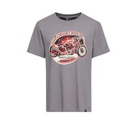 King Kerosin Classic T-Shirt Fp "Bobber Garage" KKI41054 Steel Grey-3XL