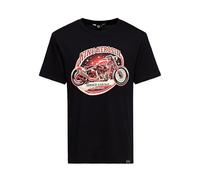 King Kerosin Herren T-Shirt Bobber Biker Motorcycle Retro Regular Fit Vintage California Kurzarm Print-Shirt Rundhals Gerader Armabschluss Bobber Garage