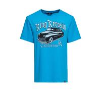 King Kerosin Herren T-Shirt California Greaser blau 2XL