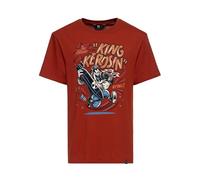 King Kerosin Herren T-Shirt · Cartoon · Printshirt · Comic · Mit Patch Am Saum · 50s · Vintage · Retro · Artwork · Rundhals · Regular Fit · Kurzarm · Baumwolle · The Atomic Attack!