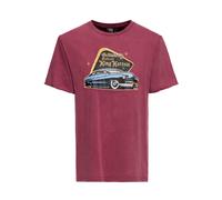 King Kerosin Oilwashed T-Shirt "Detroit Greaser" KKI31009 Burgundy-S