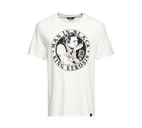 King Kerosin Herren T-Shirt Fotoprint Frontprint Classic Shirt Casual Motorcycle Rundhalsausschnitt Man In Black