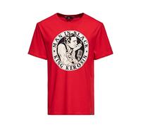 King Kerosin Herren T-Shirt Fotoprint Frontprint Classic Shirt Casual Motorcycle Rundhalsausschnitt Man In Black