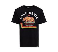 King Kerosin Herren T-Shirt · Kalifornien · Printshirt · Frontprint · Usa · Vintage · Retro · Rundhals · Basic · Print · Amerikanisch · West Coast · Golden State · California Motor State