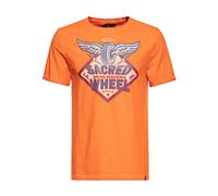 KING KEROSIN T-Shirt Oil-Washed mit Print Sacred Wheel, orange, L orange