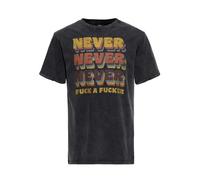 King Kerosin Never Never Never Männer T-Shirt grau M