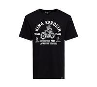 King Kerosin Herren T-Shirt · Printshirt · Kurzarm-Shirt · Biker · Mit Frontprint · Motorrad · 50s · Vintage · Retro · Rundhals · Regular · Baumwolle · Motorcycle Part & Vintage Clothes