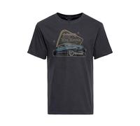 King Kerosin Herren T-Shirt Rockabilly Greaser 50S Comfort Fit Front-Print Retro Vintage Look Oil-Washed Rock'n'roll Muscle Car Mercury 1950 Used L Detroit Greaser