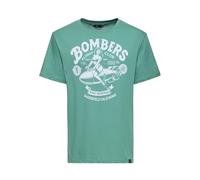 King Kerosin Herren T-Shirt · Shirt · Retro · Vintage · Herrenshirt · Print · Logodruck · Monochrom Print · Kurzarm · Rundhals · Schwarz · Zeitlos · Rockabilly · 50s · Bombers