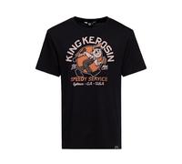 King Kerosin Herren T-Shirt · Shirt · Retro · Vintage · Herrenshirt · Print · Sommershirt · Logodruck · Comic Art · Kurzarm · Rundhals · Rockabilly · 50s · Speedy Service