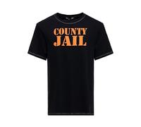 King Kerosin Herren T-Shirt Statement Jail Prisoner Kurzarm Beidseitig Vorder- Und Rückseite Regular Fit Print Vintage Retro Biker County Jail