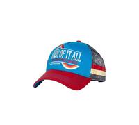 King Kerosin Herren Trucker Cap Im 70s Streifen Design - Mit Statement Stickerei, Mesh-rückseite & Gebogenem Schirm - Atmungsaktiv & Verstellbar Im Oldschool Look Sick of It All