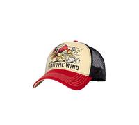 King Kerosin Herren Trucker Cap Im Retro 50s Look · Stickerei Frontpatch, Mesh-Netz, Gebogener Schirm · Verstellbare Kappe Im Oldschool Road Runner Design Faster Than The Wind